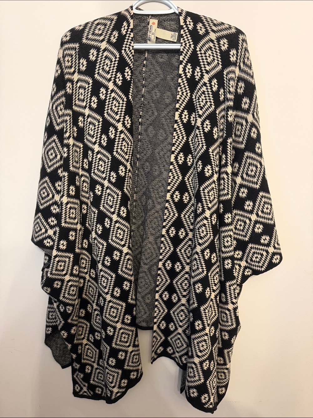 Ruff Hewn Black & Cream Aztec Knit Cardigan